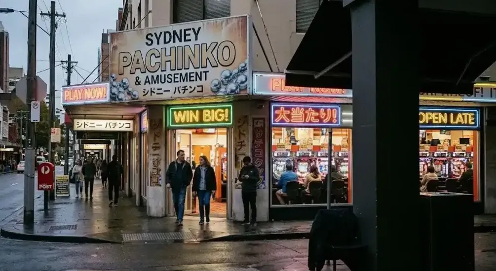 Evening atmosphere in the pachinko hall